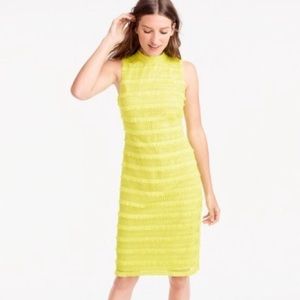 J. Crew | Citron Yellow Fringe Sheath Dress